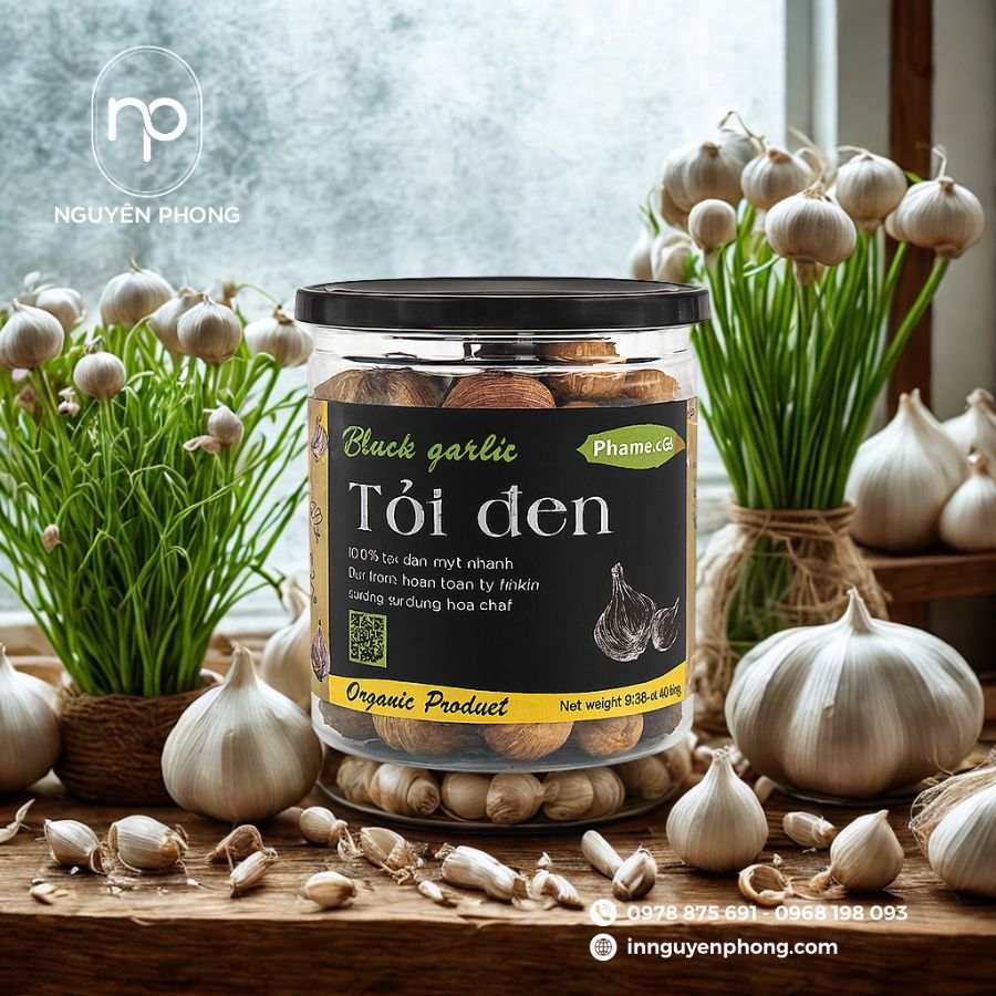 In tem nhãn tỏi đen chuyên nghiệp, nâng tầm thương hiệu